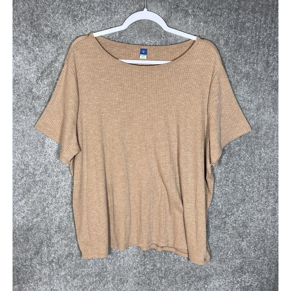 Old Navy Luxe Top Womens Size XXL Sisal Tan Short Sleeve Stretch Shirt